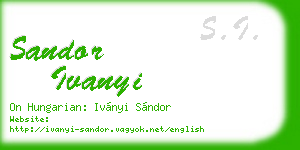sandor ivanyi business card